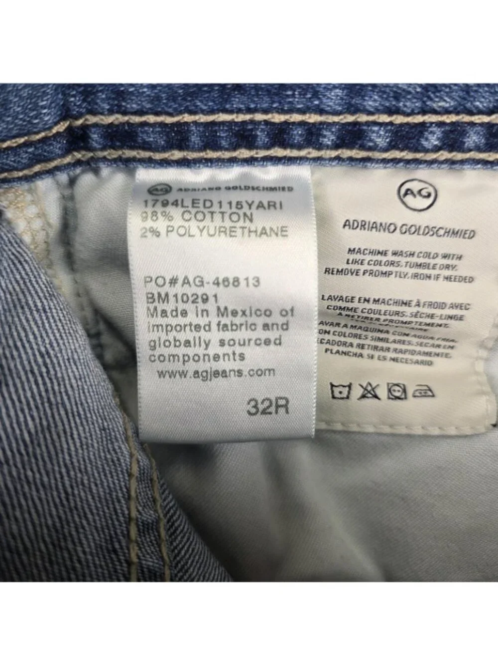 AG Adriano Goldschmied Everett Jeans Mens 32x29 Slim Straight Light Wash Denim